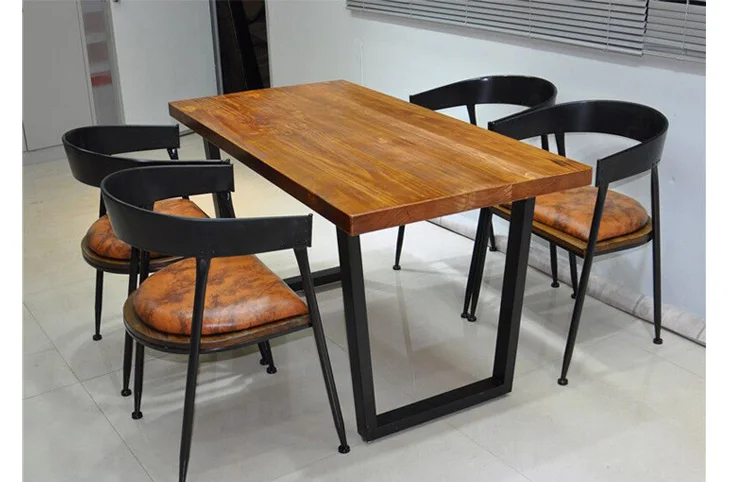 Home Furniture Modern Design Solid Wood Dining Table With Metal Base  Industrial Style Wooden Home Office Table Chair Set - Buy Home Furniture  Modern Design Solid Wood Dining Table,Industrial Style Wooden Dining