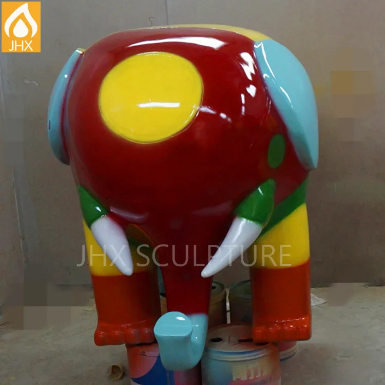 Life Size Outdoor Animals Sculpture,Colorful Large Elephant Statues