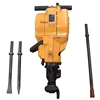 Pneumatic rock driller drilling hard rock surface