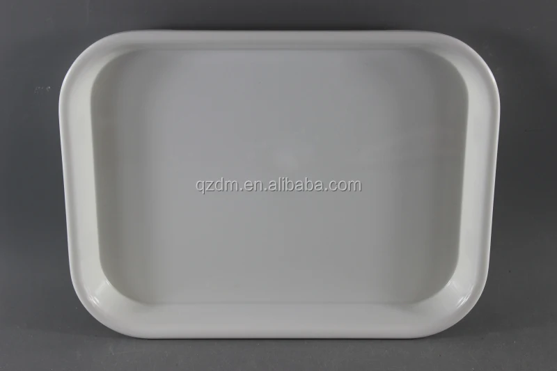 White Melamine Hotel Tray Plastic Servring Tray 10inch