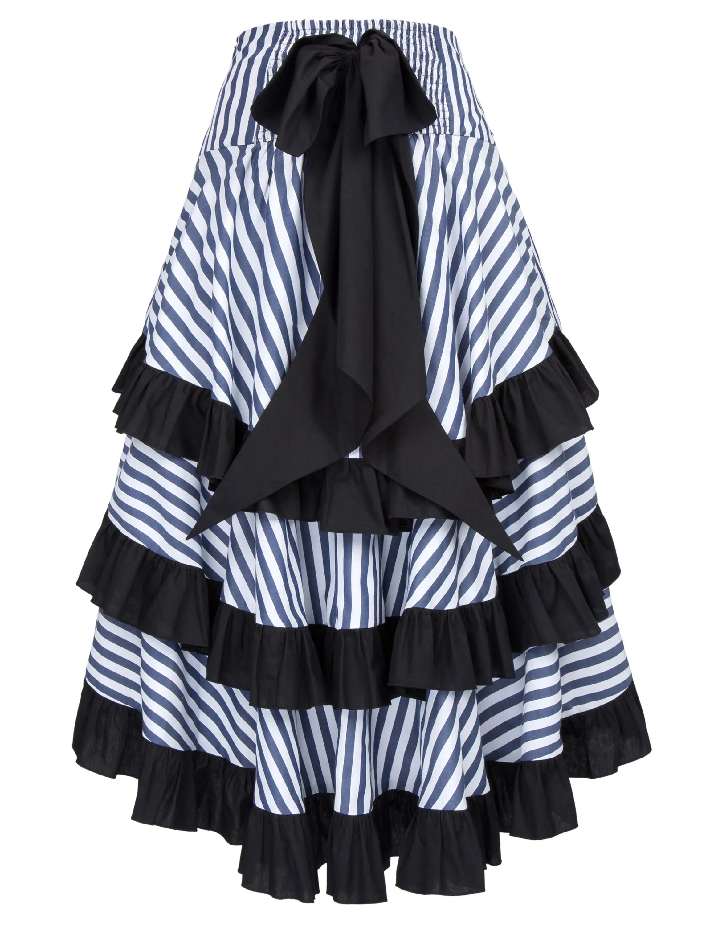 bp000345 bp striped gathered steampunk vintage gothic style