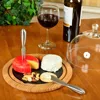 Bamboo/Slate Cheese Dome with Hand-Blown Glass Lid
