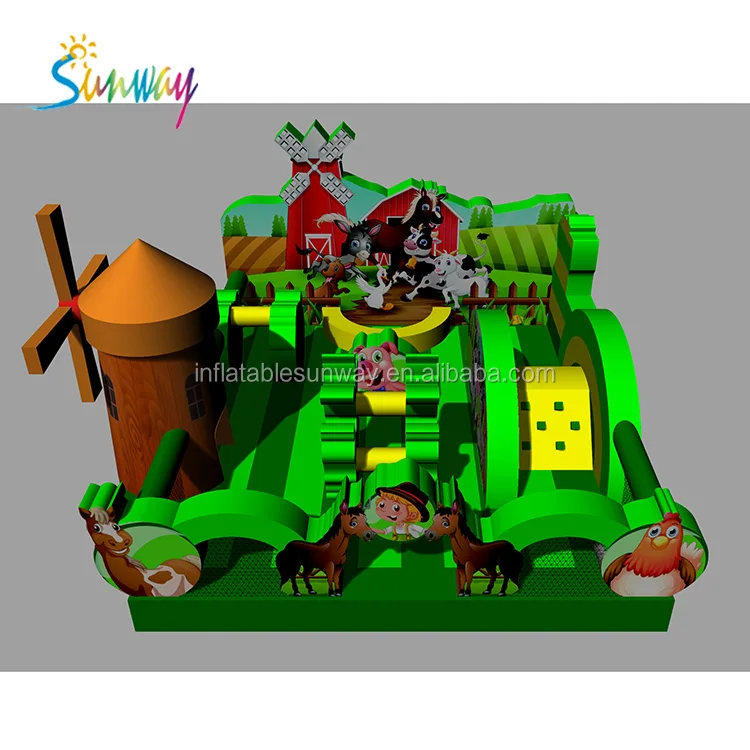 Sunway New Design Farm Animals Themed Bounce House Rental Inflatable Obstacle Sport Game Buy