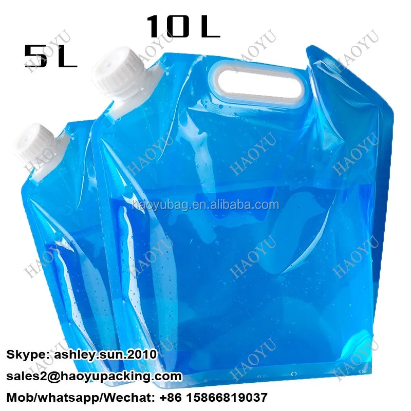 10l 5l 3l Stand Up Water Pouch With Spout,Drinking Water Plastic