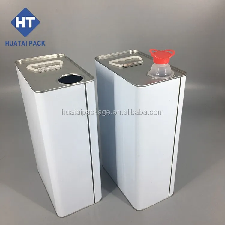 5l Square Motor Oil Can With Plastic Spout Lid,5 Litres Rectangular Tin