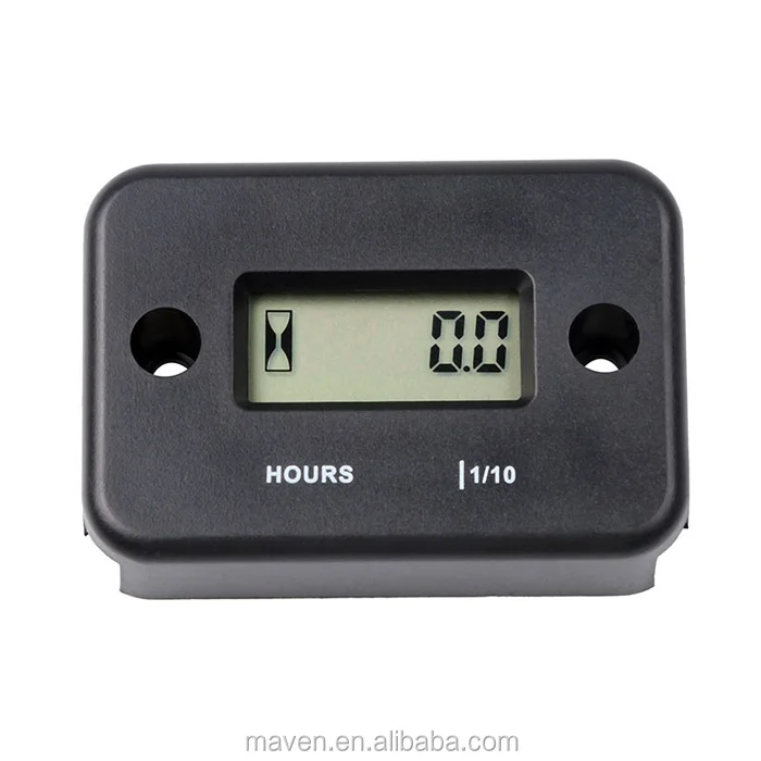 Waterproof Digital Lcd Gas Engine Hour Meter Timer For Marine