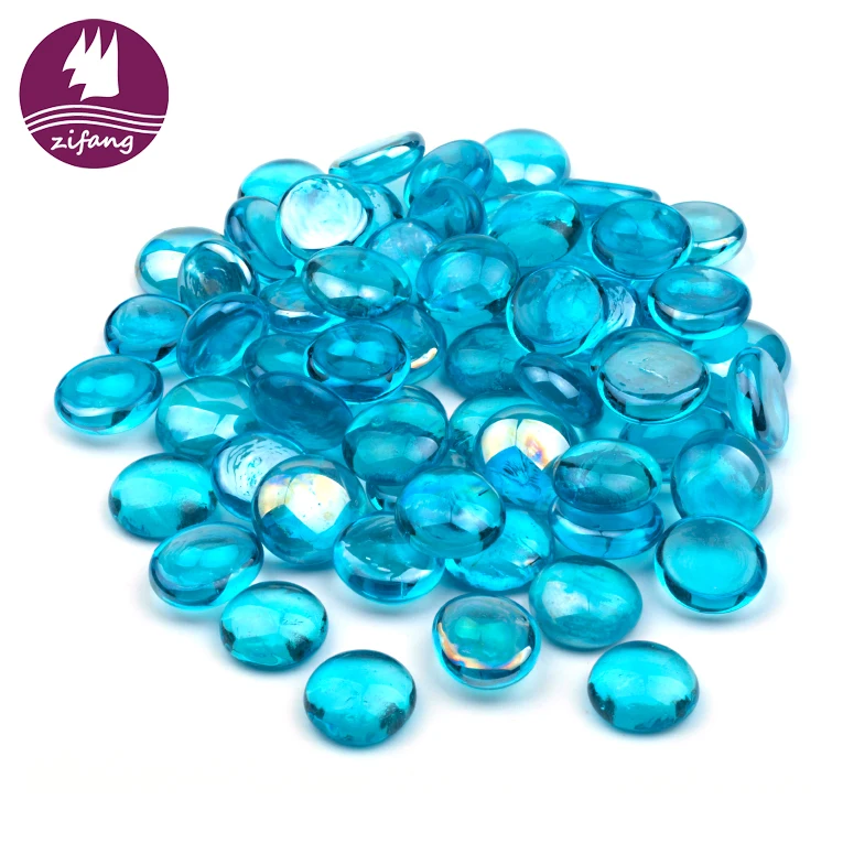 round flat glass beads