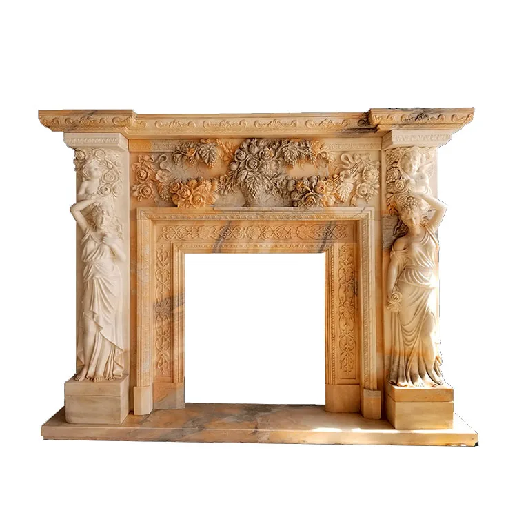 Independiente De Piedra Mármol Antiguo Repisas De Chimenea Moderna Para