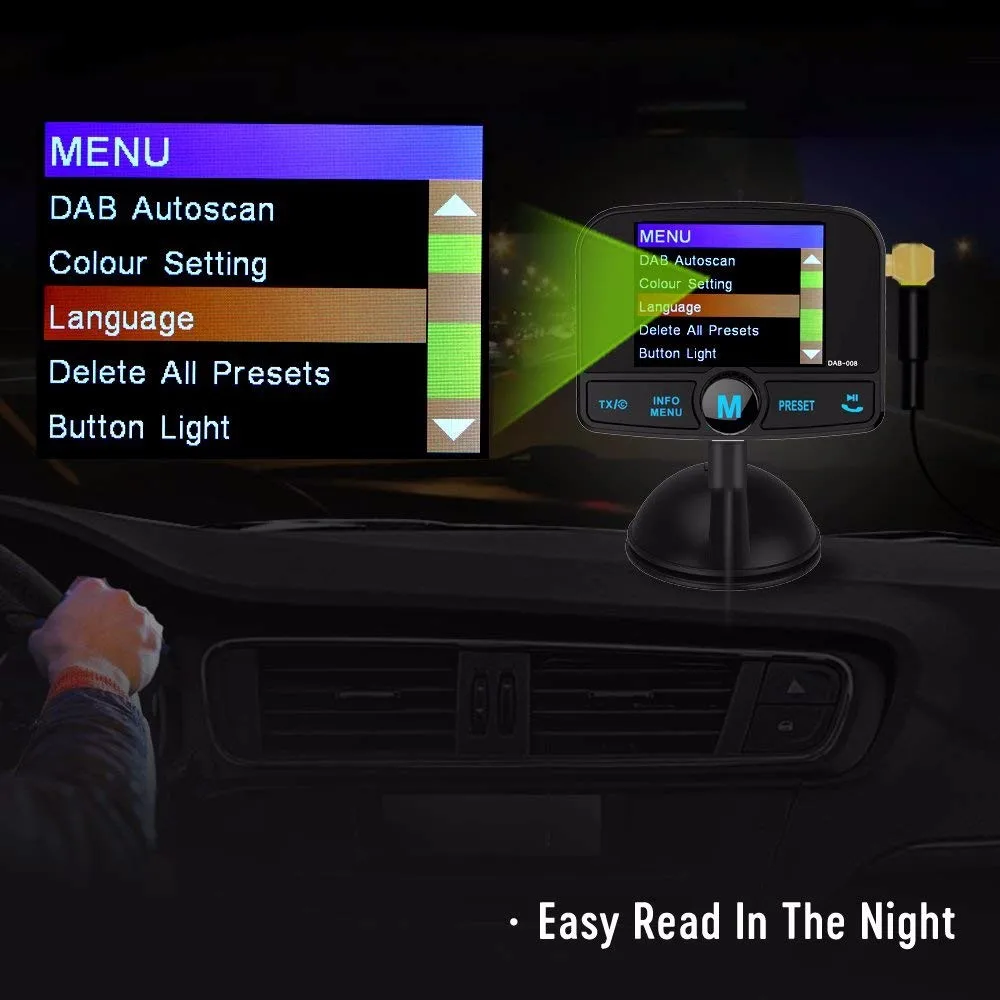 In Car Digital Radio Dab/dab+ / Dab Fm Transmitter Combined With Antenna Easy To Install