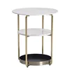 Simple Style Metal Frame Coffee Side End Table Marble Tray For Business Furniture