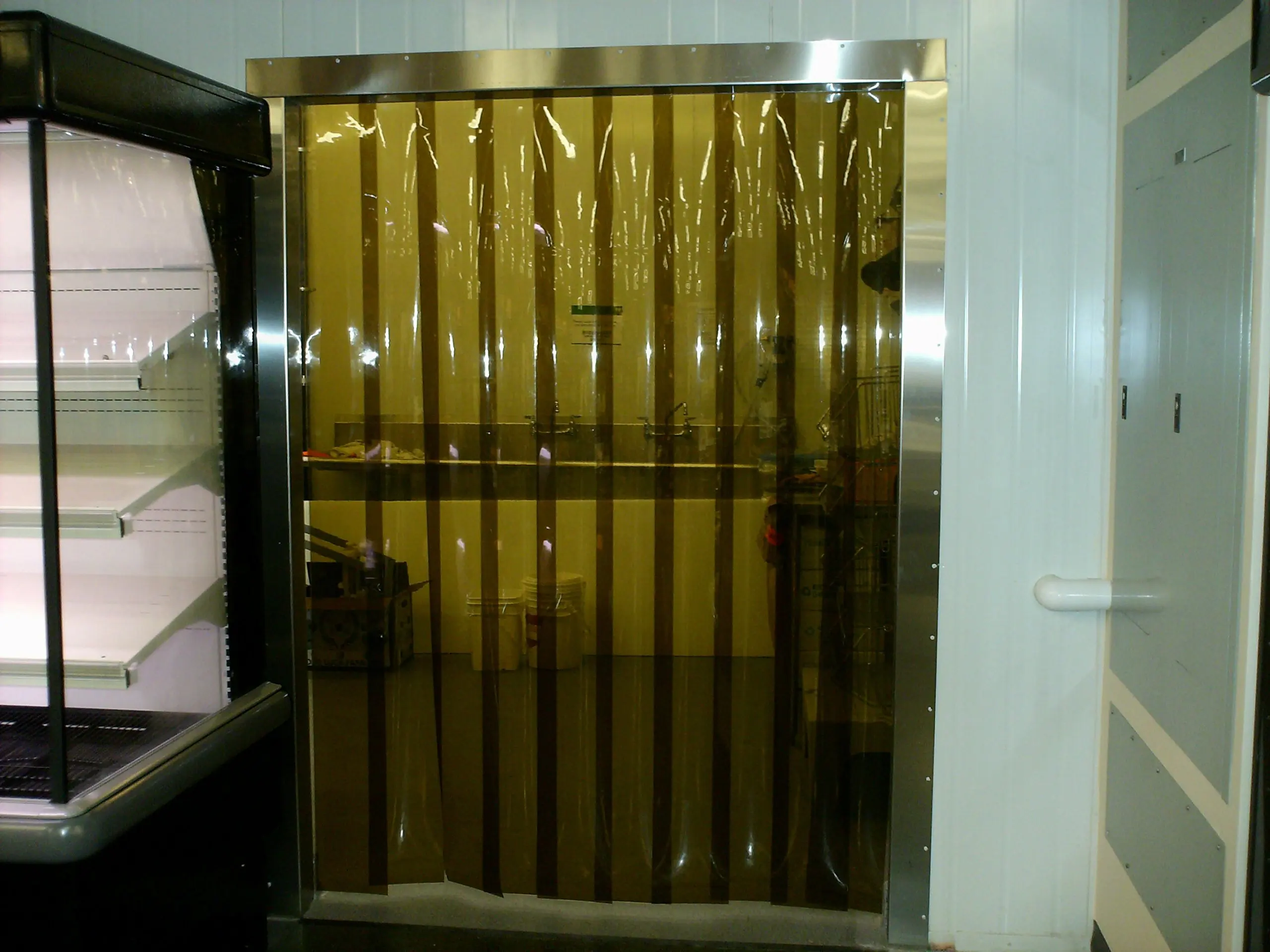 Strip-Curtains.com: Strip Door Curtain 3 ft width X 80 in. 36 in. Stainless Steel Hardware LOW TEMP smooth 8 in height 6ft 8 in strips with 50/% overlap