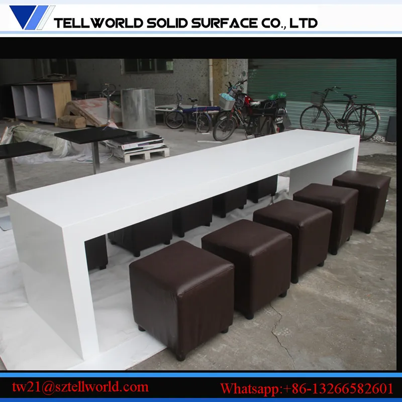 Custom Made Kfc Table Modern Design Corian Solid Surface