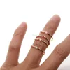 2018 fashion 925 sterling silver rose gold plated with pink red white cz paved thin band finger rings design