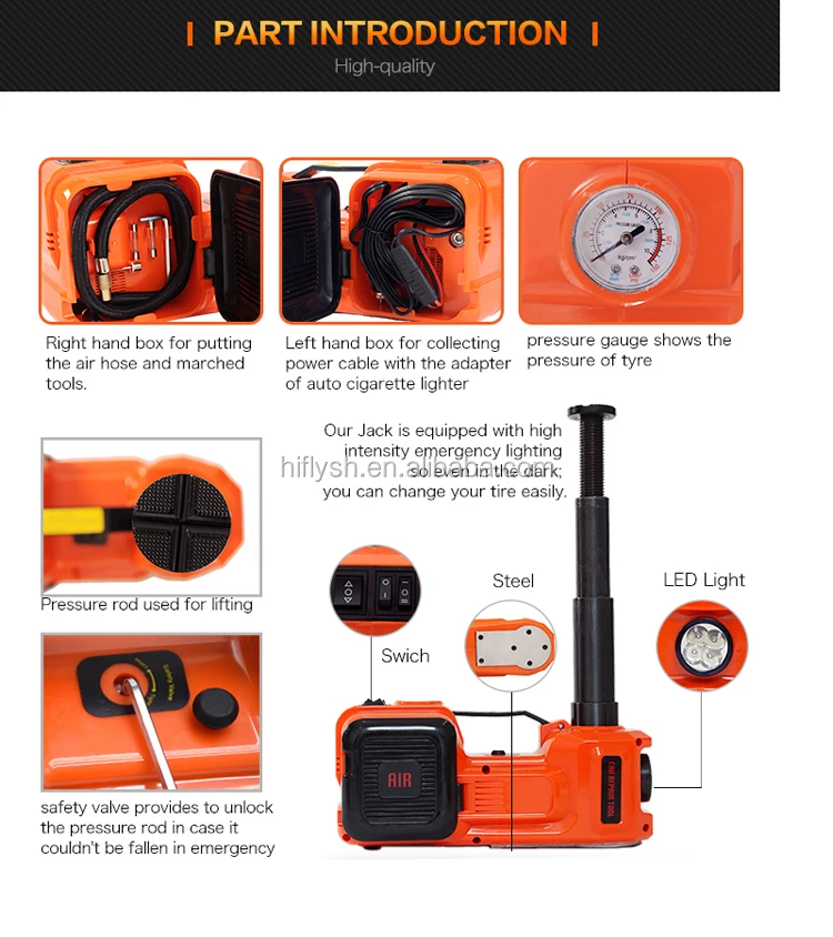 Hf370 Car Electric Jack Electric Bottle Jack Floor Jack Repair