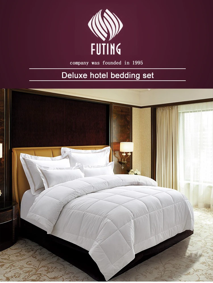 Ecofriendly White Duvets For Hotels Cotton Padded Hotel Quilt Cover