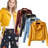 NJ1471 2017 autumn/winter fashion women lapel leather jacket