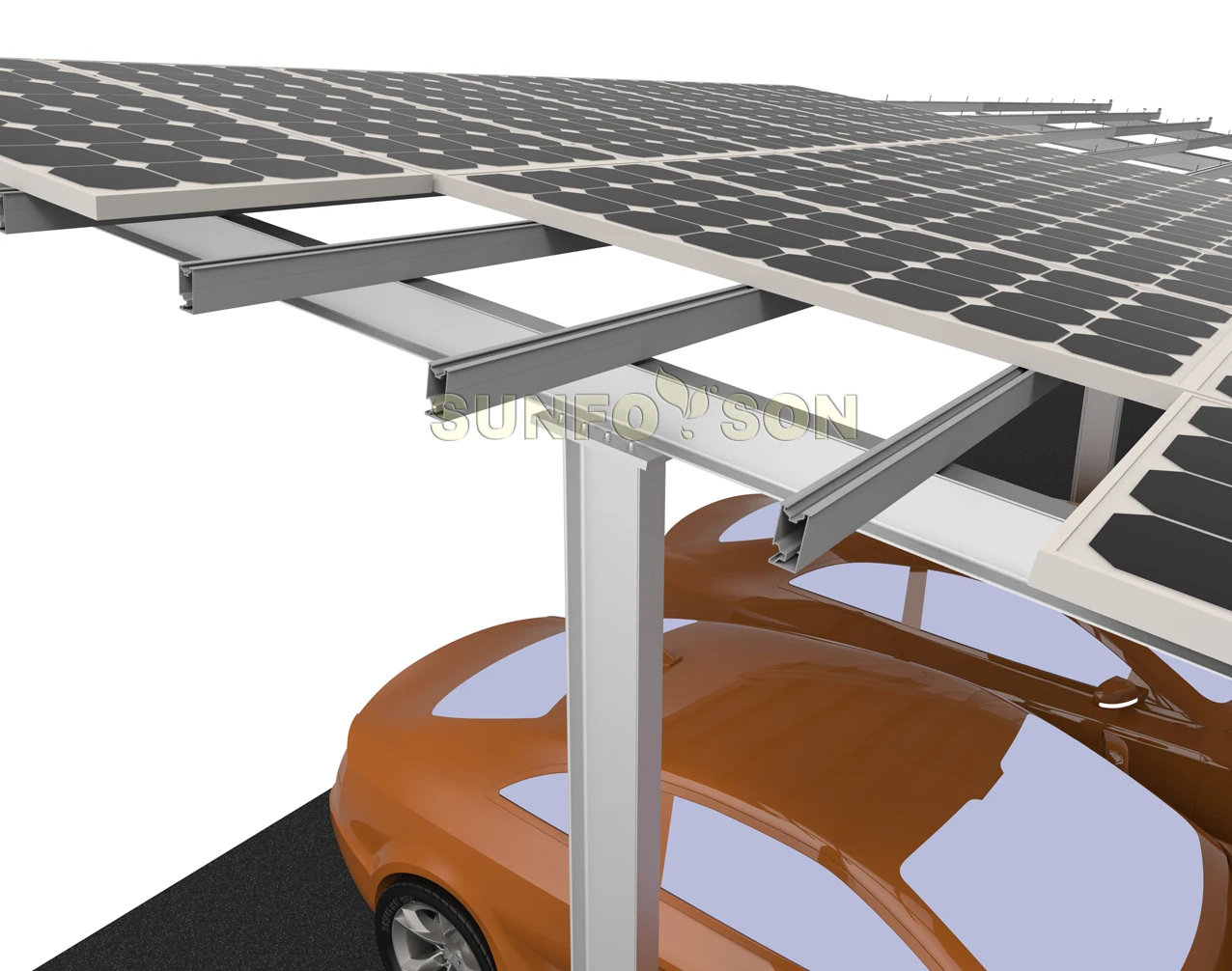 High Quality Single Column Aluminum Solar Carport Mounting
