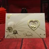 Pearl Paper Gold Rose Embossed Custom Fold Wedding Invitation Covers