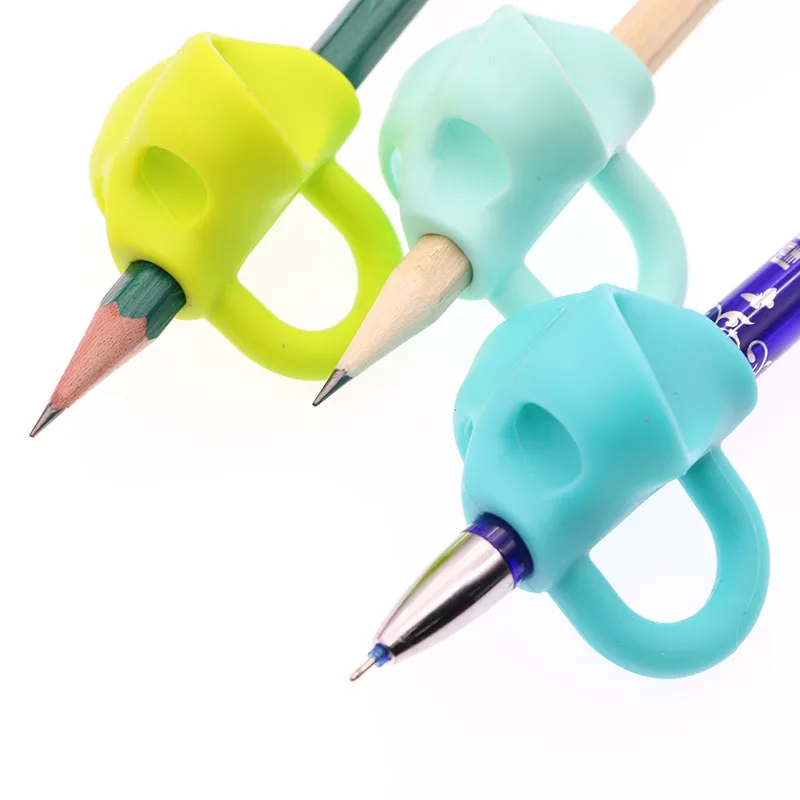 3PC Silicone Children Pen Holder Writing Aid Grip Posture Correction Device Tool 