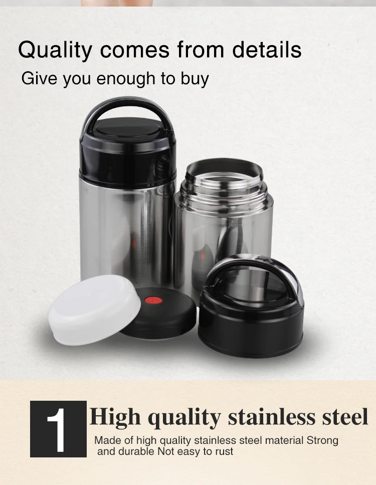 Sealed Stainless Steel Thermo Vacuum Insulated Food Container / Food