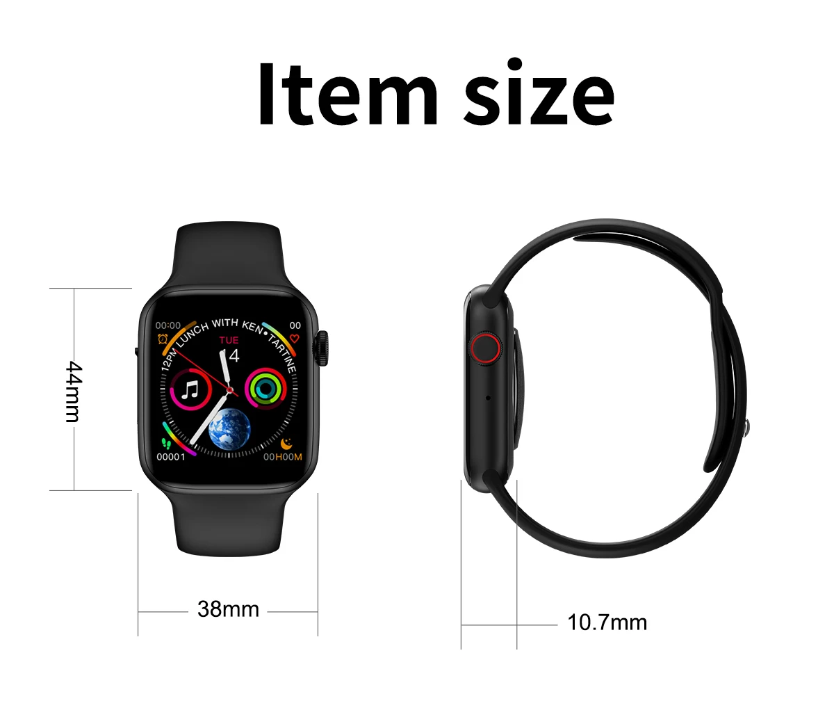 2019 2.5 D Fox full capacitive touch screen bluetooth sport smart watch with smartwatch heart rate monitor smart watch band W34