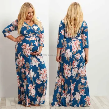 navy maternity wrap dress
