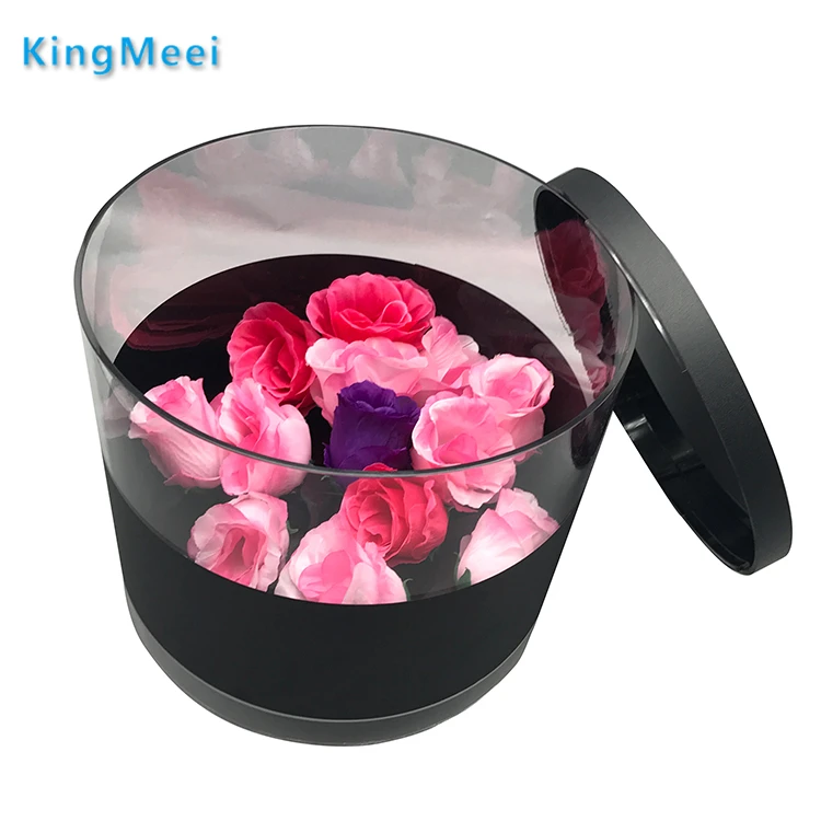 Black Acrylic Flower Box Acrylic Vases For Festival Decoration And