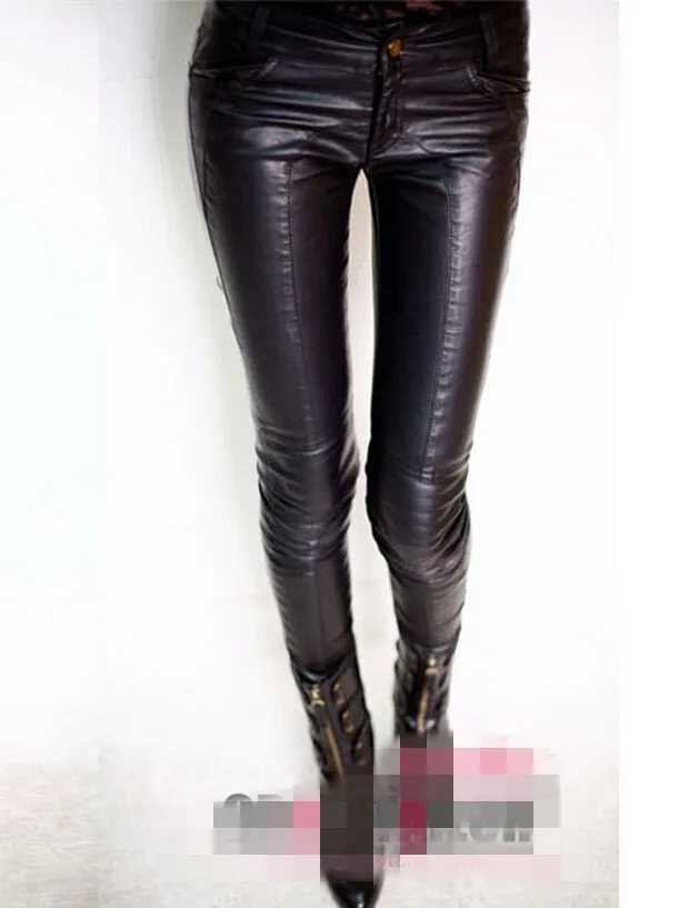 women's skin tight leather pants