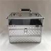 professional aluminum frame nail polish organizer cosmetic beauty makeup train case