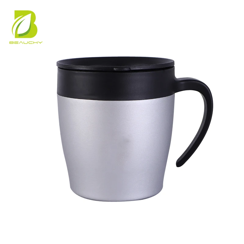 Stainless Steel Coffee Mug With Spill Resistant Lid Double Wall Beer Handle Cup 350ml Travel Stainless Steel Coffee Mug With Spill Resistant Lid Double Wall Beer Handle Cup 350ml Travel