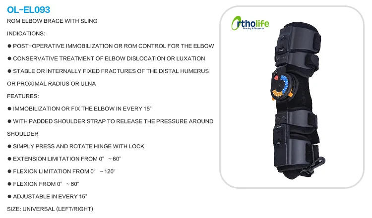 OL-EL093 Medic Arthritis Orthopedic Hinge Elbow Arm Support Brace