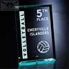 Engraved Jade Glass Volleyball Rectangle Plaque Awards for Sports Honor Souvenirs