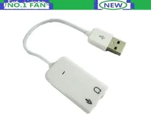 White USB 2.0 Virtual 7.1 Channel Audio Sound Card Adapter sound cards For Laptop PC computer