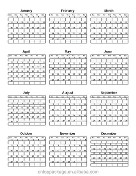 Custom Big/large Size Yearly Wall Planner Calendar Printing - Buy Large ...