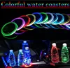 Wholesale Personalized Custom Auto Brand Logo RGB 7 Colors Handover Led Car Cup Holder Pad Mat Coaster with Atmosphere Lights