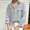 or30001a casual wholesale women V-neck blouse tops new pattern chiffon t shirts for autumn