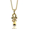 Kingyee Jewelry PVD plating 18k gold plated men gold cross, ankh necklace pendant