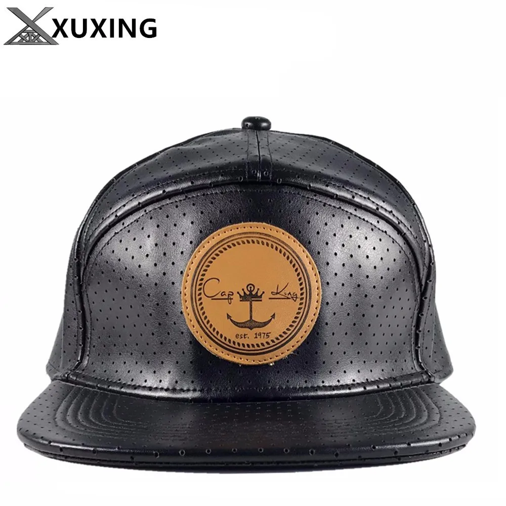 High Quality 6 Panel Flat Brim Genuine Leather Snapback Hats Wholesale Buy Genuine Leather