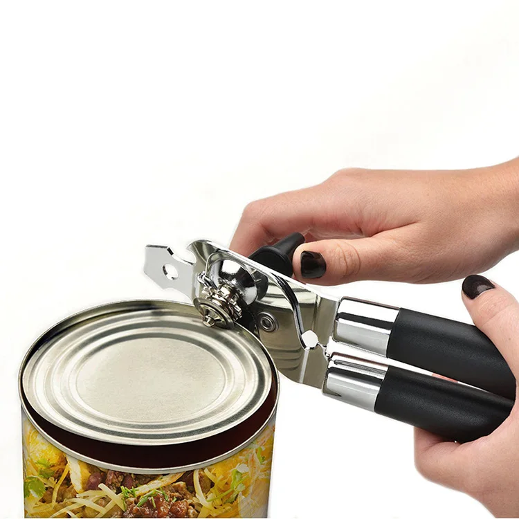 online2019  New Design 304 Stainless Steel Can Opener Manual Can   Opener Smooth Edge Can Openers  Beer Bottle Opener Canning