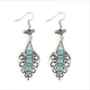 Retro Hollow Turquoise Stone Geometry shape Cheap Chinese Drop Earring