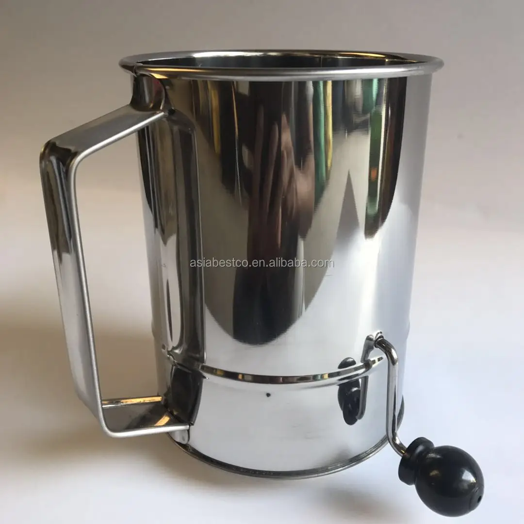 8 Cup Capacity Flour Sifter With Crank Handle Stainless Steel Flour Sifter Buy Flour Sifter