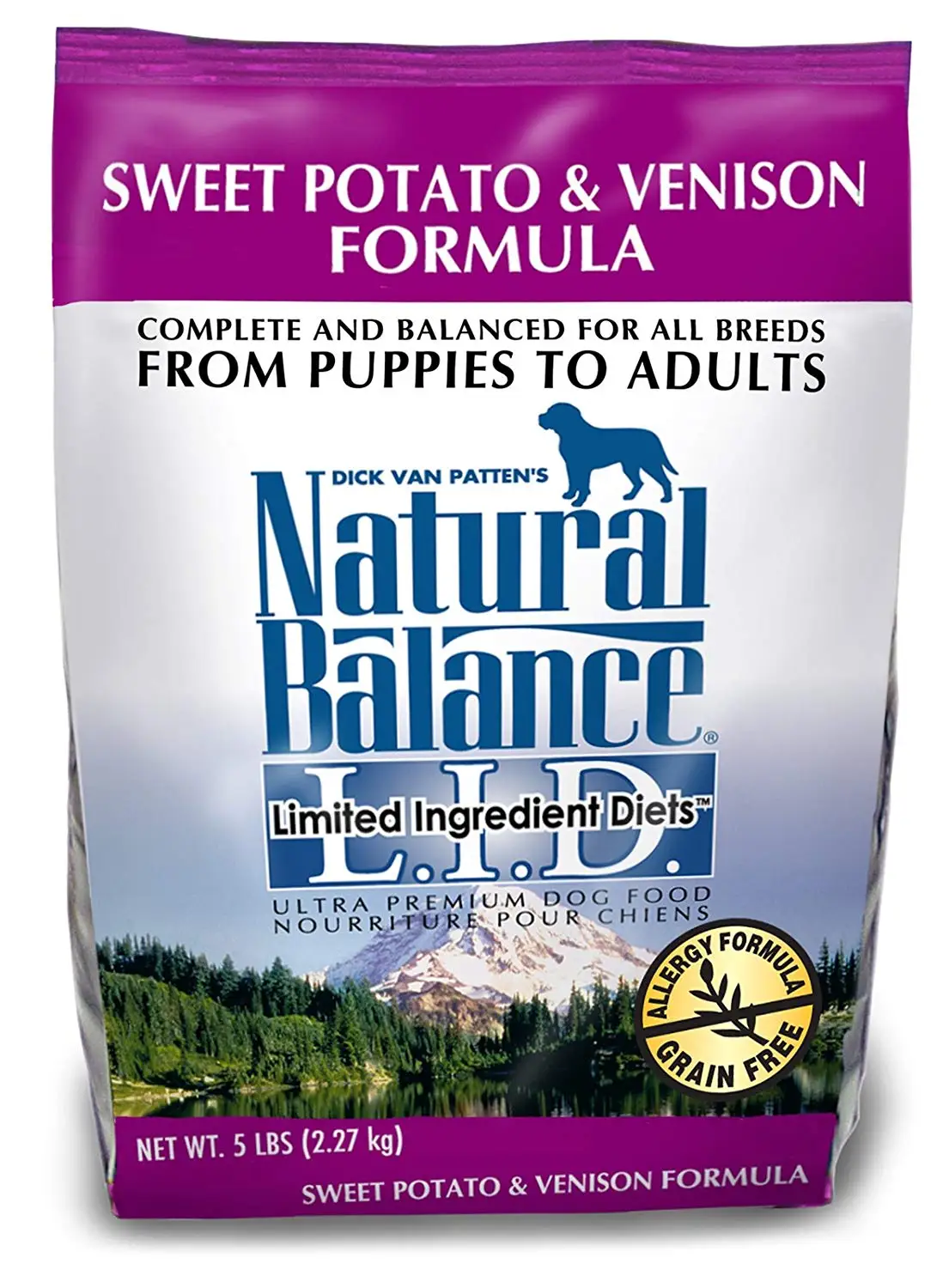 Natural Balance Sweet Potato and Venison Formula Dog Food, 5-Pound Bag