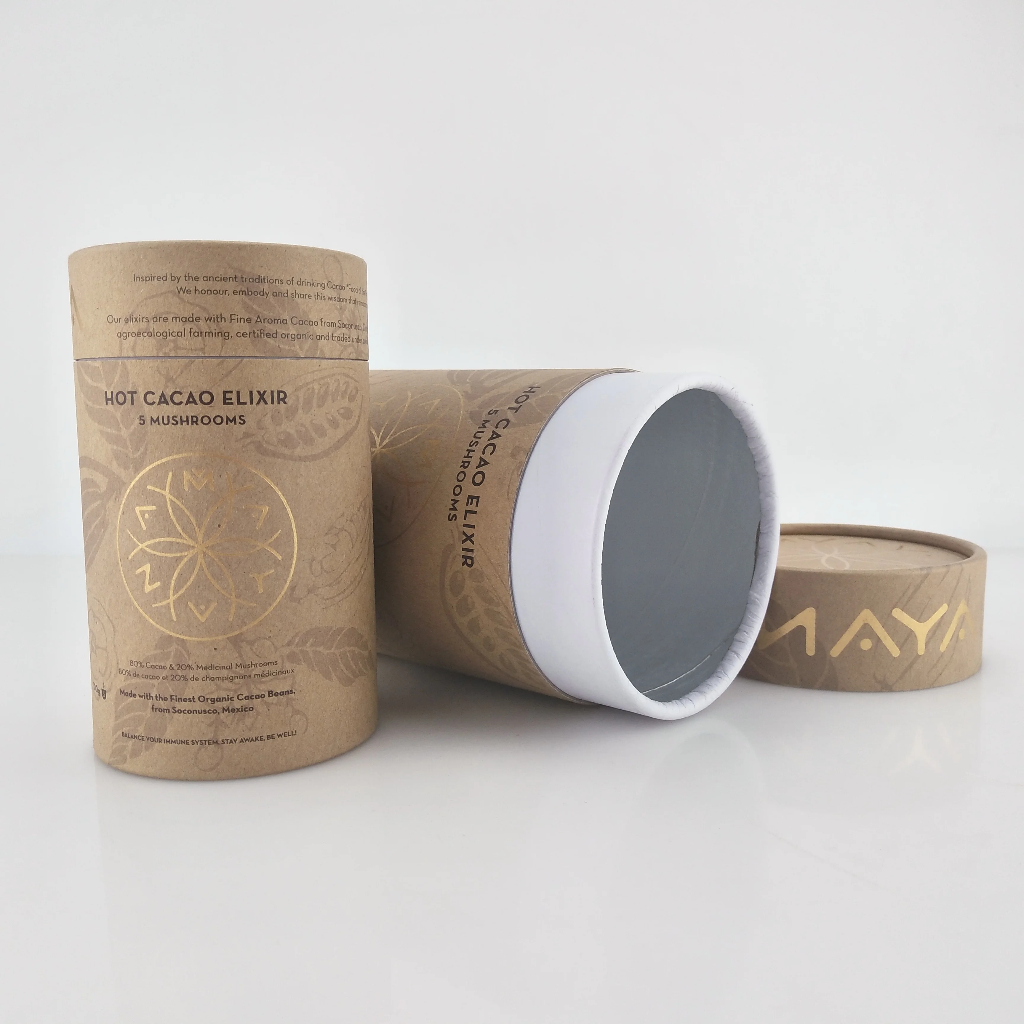 Food Grade Paper Tea Box Packaging Cardboard Tube For Tea With Foil