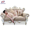 Manufacturer sale indian antique crystal leather royal wedding sofa set