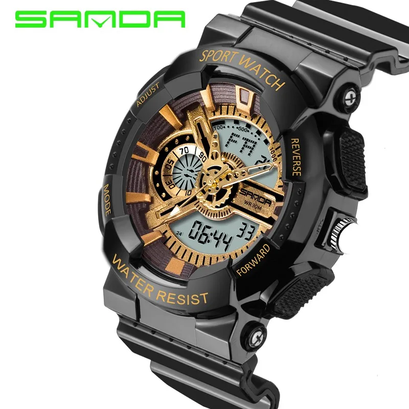 Mens watches 2017 SANDA Fashion watch men G style waterproof shock sport military 5 colors digital luxury analog led watch
