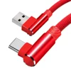 1m 2m 3m 2.4A Type C Data Cable Portable 90 Degree Dual USB C Durable Charger Cable for Nexus 5X 6P HTC 10 LG G5