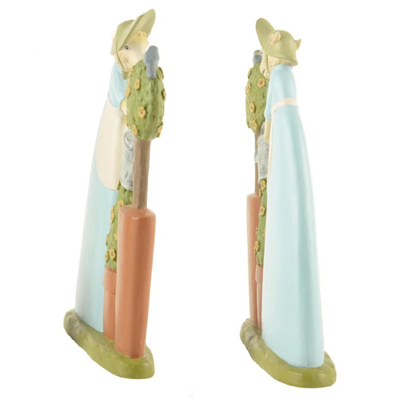 Accept Custom Resin Antique Easter Rabbits Figurines with Tree