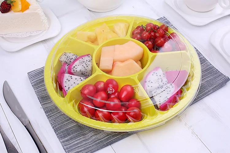 Disposable Round Plastic Fruit Tray With Dividers Buy Plastic Tray With Dividers,Fruit Salad