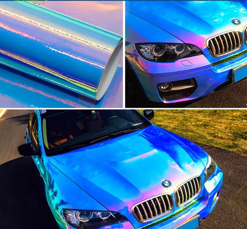 Car Color Changing Holographic Iridescent Vinyl Sticker Adhesive Rolls ...