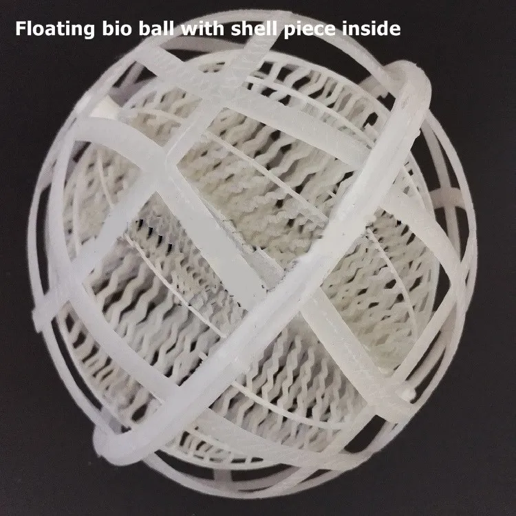 Wastewater Treatment Plastic Hollow Floating Bio Ball With Bio Filter
